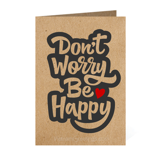 Thiệp giấy Kraft - Don't worry be happy TP34