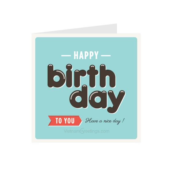 Thiệp sinh nhật Birthday 9x9 cm Grey 09BD53