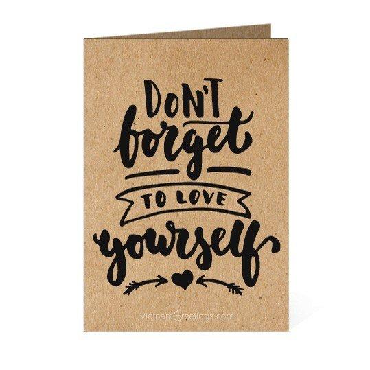 Thiệp giấy Kraft - Don't forget to love yourself TP47