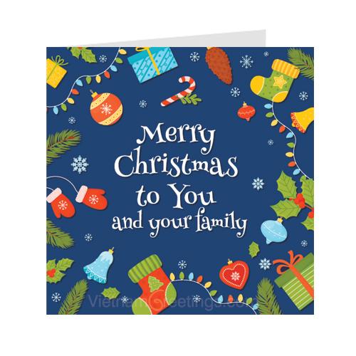 Thiệp giáng sinh Noel Christmas - Thiệp Grey 09XM55 - KT9x9cm