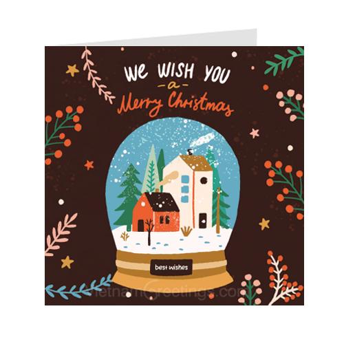 Thiệp giáng sinh Noel Christmas - Thiệp Grey 09XM57 - KT9x9cm