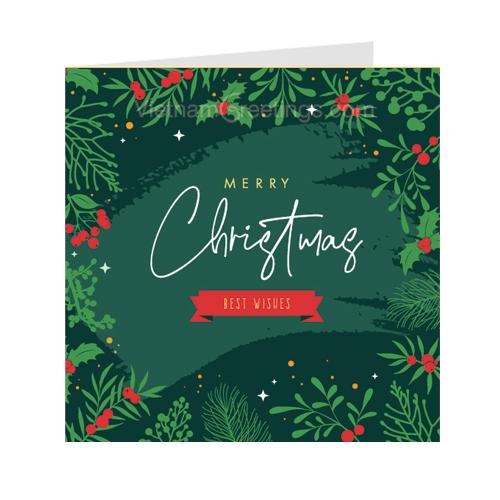 Thiệp giáng sinh Noel Christmas - Thiệp Grey 09XM61 - KT9x9cm