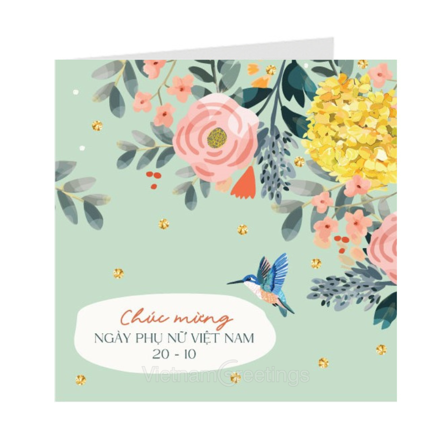 Thiệp ngày phụ nữ - Thiệp Grey 09-PN31 - 9x9cm