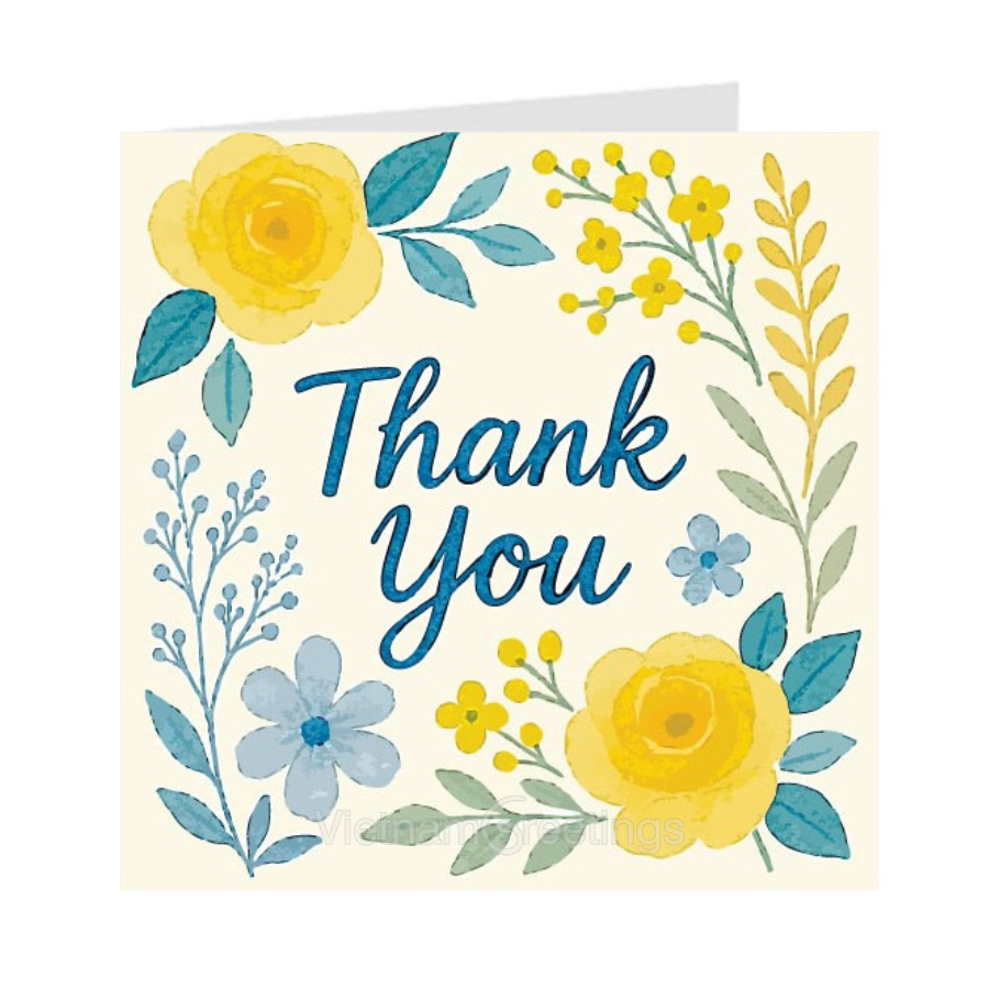 Thiệp cảm ơn Thank you - Thiệp Grey 09-TY22 