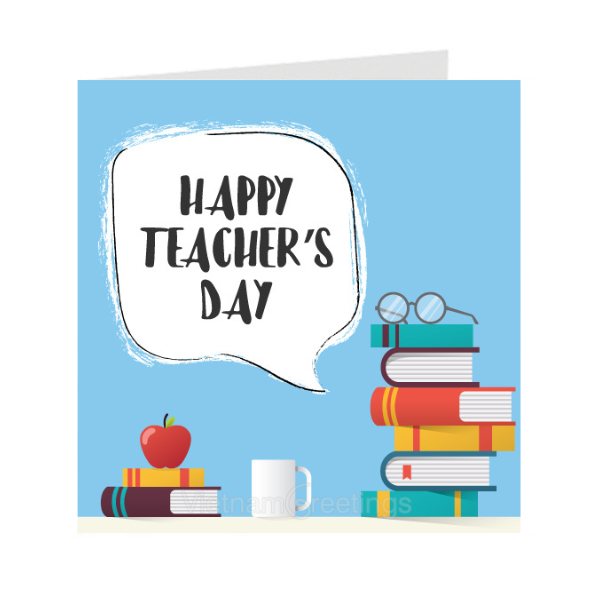 Thiệp ngày nhà giáo VN 20/11 - Thiệp Grey 9x9cm - 09-NG22