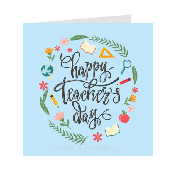 Thiệp ngày nhà giáo VN 20/11 - Thiệp Grey 9x9cm - 09-NG23