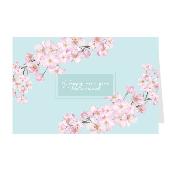 Thiệp Tết, Thiệp chúc mừng năm mới - Thiệp Grey 12TT73 -KT 12x18cm