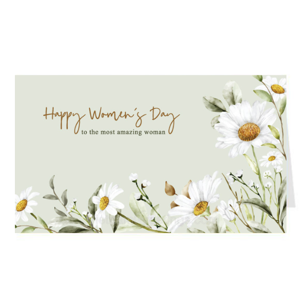 Thiệp chúc mừng ngày phụ nữ 8/3 và 20/10 - Thiệp Grey 11-PN74 KT 10.5x18cm