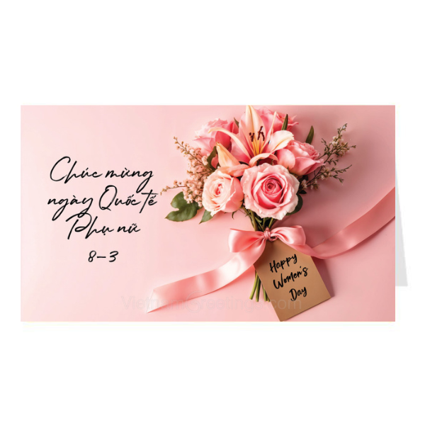 Thiệp chúc mừng ngày phụ nữ ngày 8/3 và ngày 20/10- Thiệp Grey 11-PN75 KT 10.5x18cm