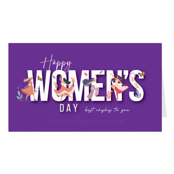Thiệp chúc mừng ngày phụ nữ 8/3 và ngày 20/10 - Thiệp Grey 11-PN77 KT 10.5x18cm