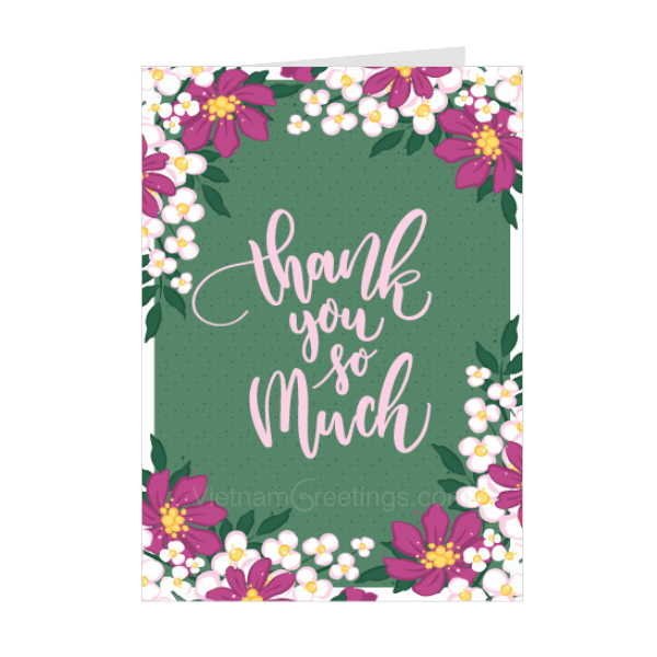 Thiệp cảm ơn Thank you - Thiệp Grey nhỏ 07TY14 – KT 7.5x10.5cm
