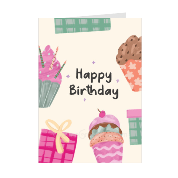 Thiệp sinh nhật Birthday - Thiệp Grey nhỏ 07BD41 – KT 7.5x10.5cm