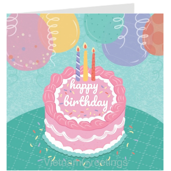 Thiệp sinh nhật Birthday Grey 09BD60 - 9x9 cm 