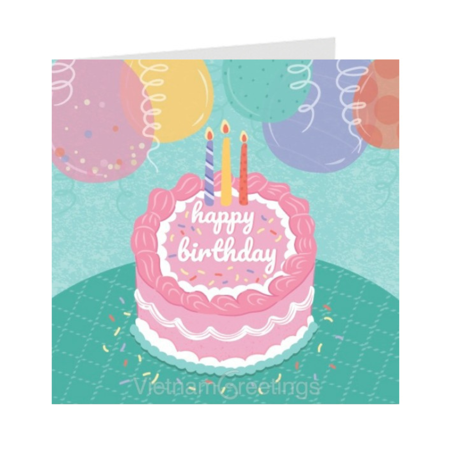 Thiệp sinh nhật Birthday Grey 09BD60 - 9x9 cm 