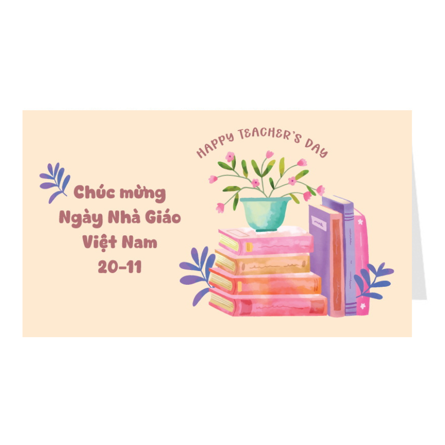 Thiệp ngày Nhà Giáo VN 20-11 - Thiệp Grey dài 11NG83 KT:10.5x18