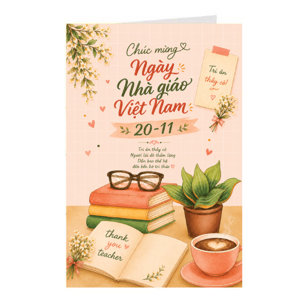 Thiệp ngày Nhà Giáo VN 20-11 - Thiệp Greenwood TD54-26 - 12x18cm