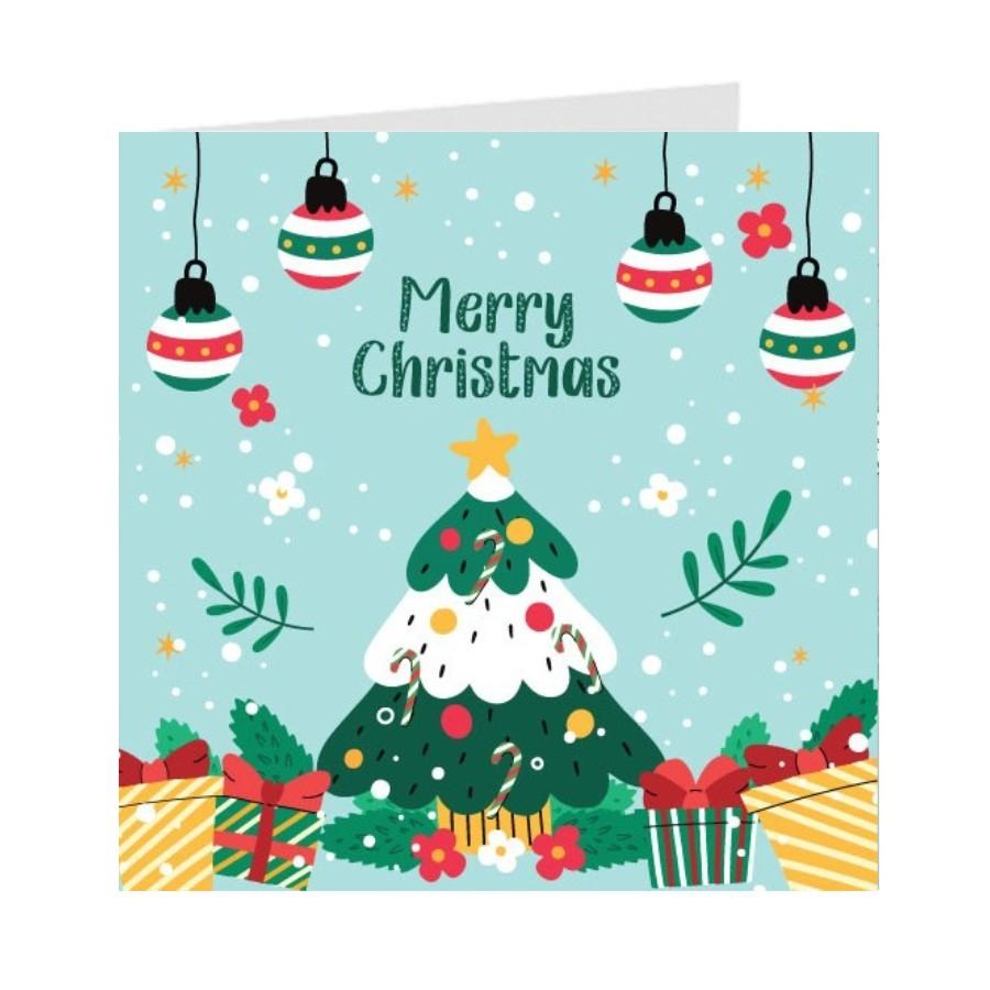 Thiệp giáng sinh Noel Christmas - Thiệp Grey 09XM80 - KT 9x9cm