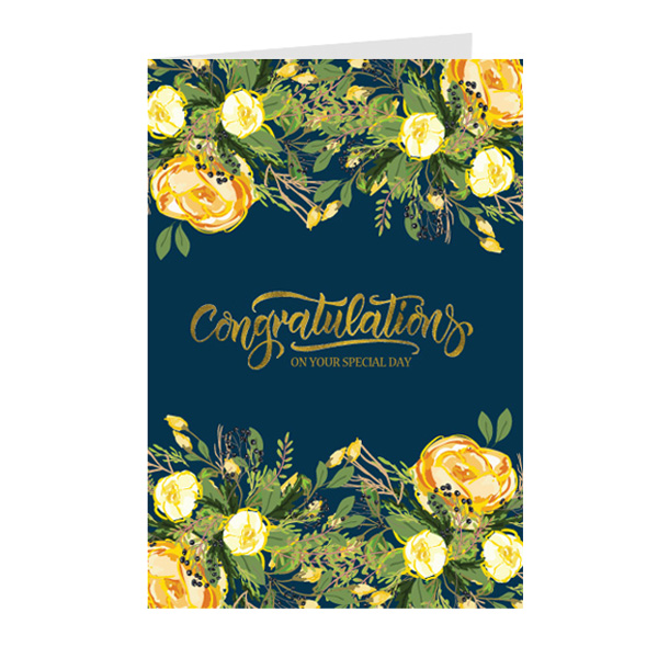 Thiệp chúc mừng Congratulations ép nhũ 