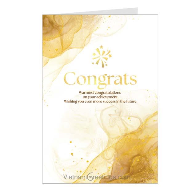 Thiệp chúc mừng Congratulations ép nhũ