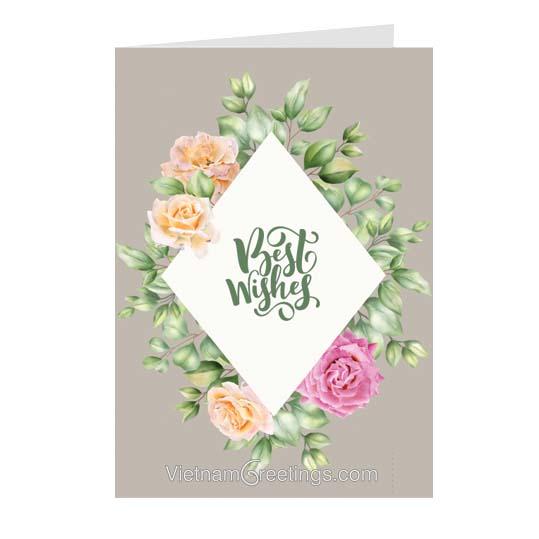 Thiệp chúc mừng Best wishes nhẹ nhàng ý nghĩa