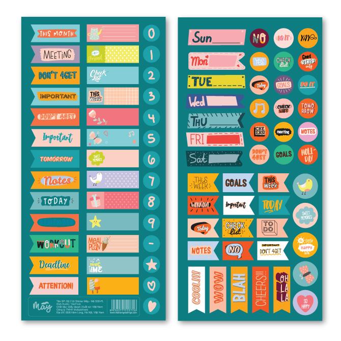 Sticker trang trí Mây - Sticker lập kế hoạch S04