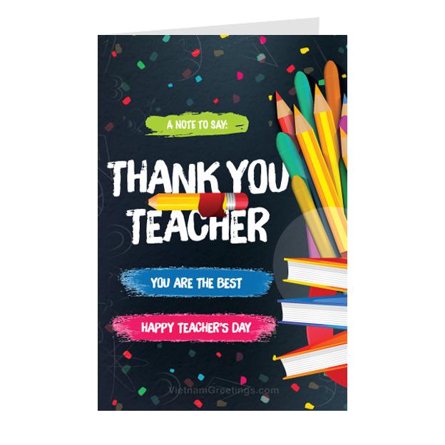 Thank you Teacher card