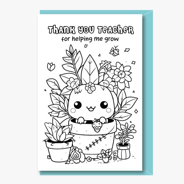 Thiệp tô màu cảm ơn thầy cô